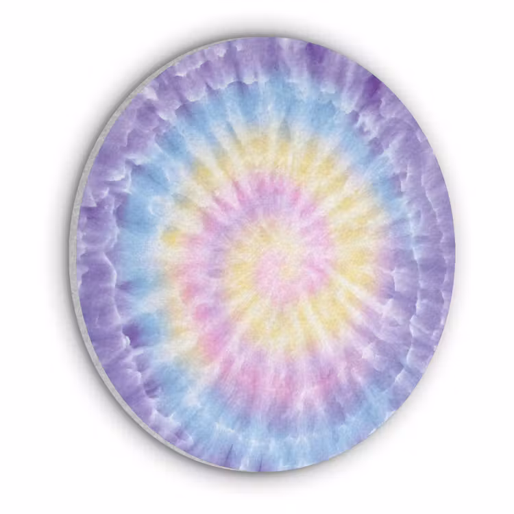 Spiraal - Tie dye - Pasteltinten Akoestische PET Vilt - Rond klein -3d