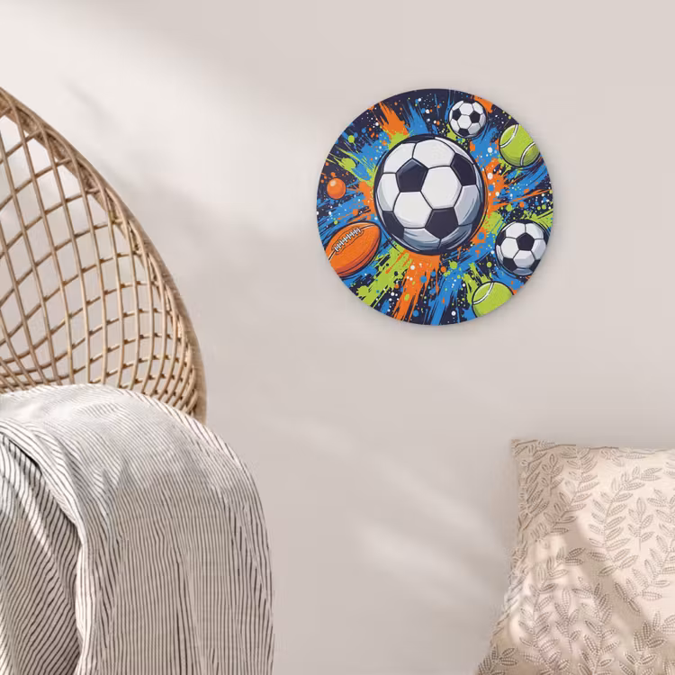 Sport - Ballen - Kleurrijk Akoestische PET Vilt - Rond klein -sfeer4