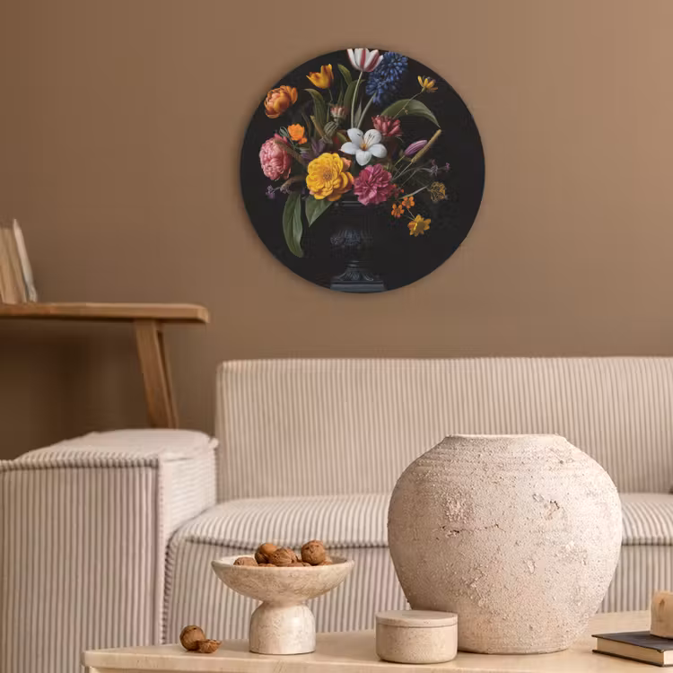 Lente - Bloemen - Klassiek - Vaas Akoestische PET Vilt - Rond klein -sfeer1