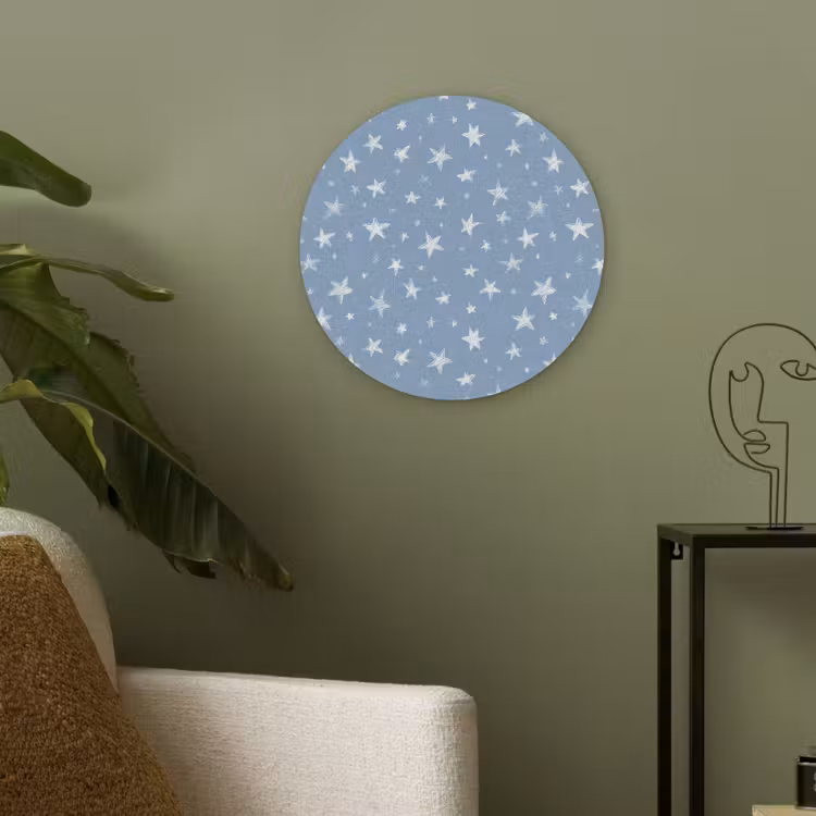 Sterretjes - Patroon - Blauw Akoestische PET Vilt - Rond klein 838 -sfeer2