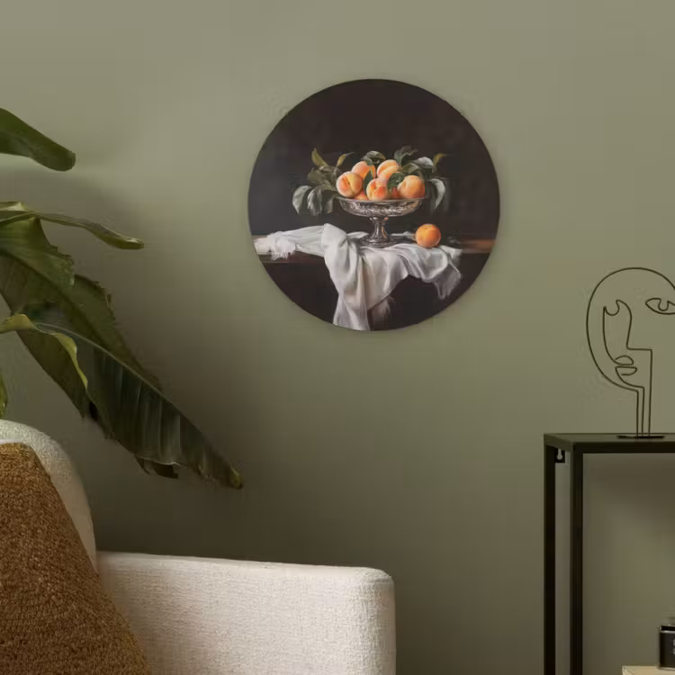 Stilleven - Perziken - Vintage Akoestische PET Vilt - Rond klein -sfeer2
