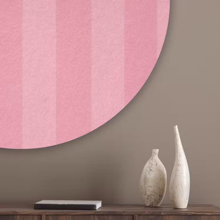 Gestreept - Roze - Chéri Akoestische PET Vilt - Rond klein -sfeer5_closeup