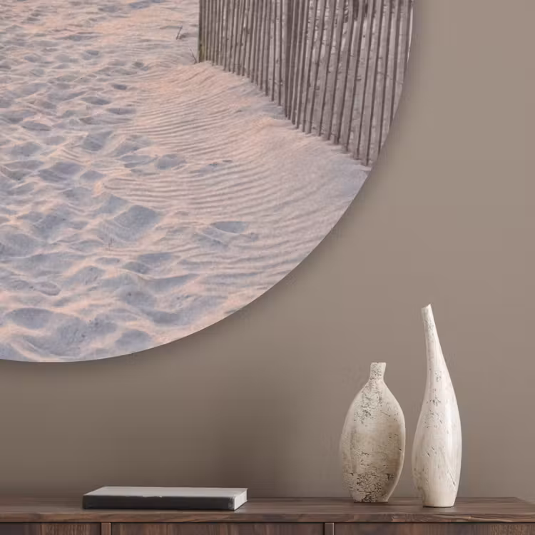 Zonsondergang - Strand - Zand Akoestische PET Vilt - Rond klein -sfeer5_closeup