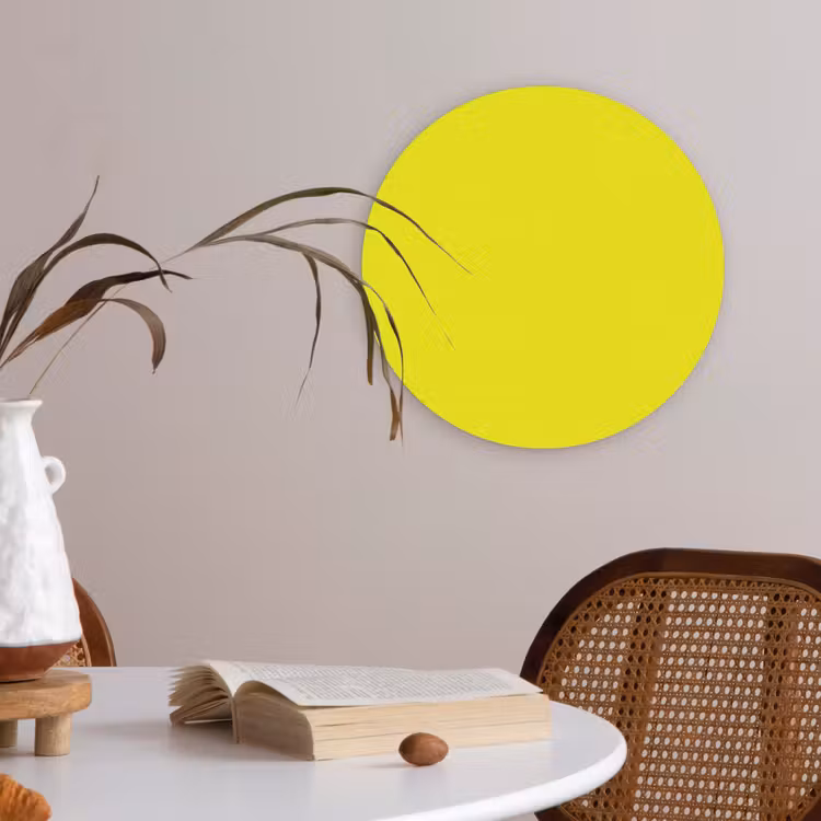 Sunshine - Glow - Geel Akoestische PET Vilt - Rond klein 838 -sfeer3