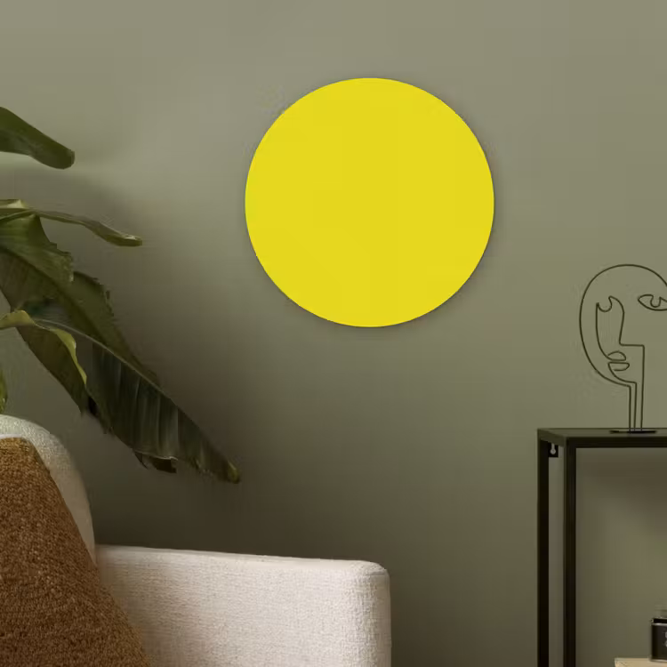 Sunshine - Glow - Geel Akoestische PET Vilt - Rond klein 838 -sfeer2