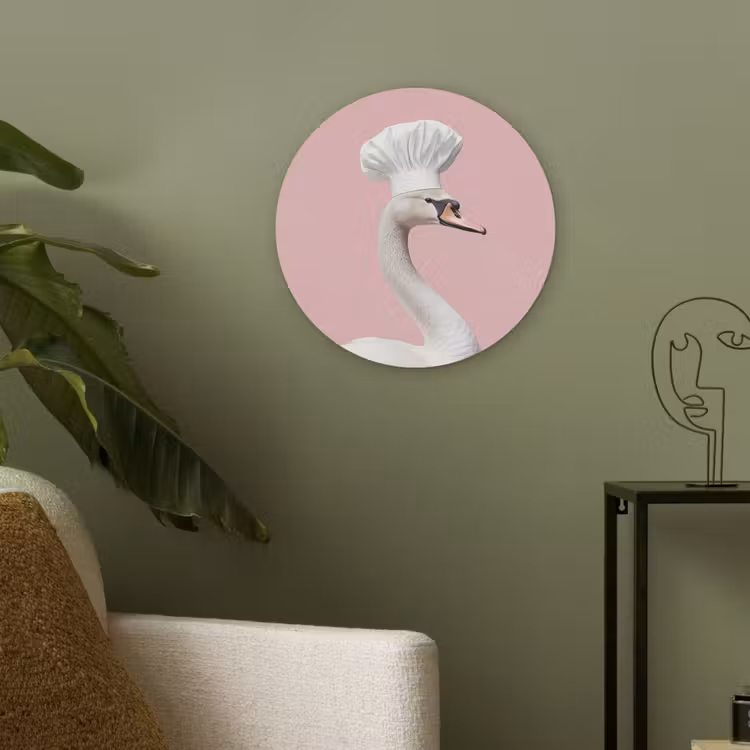 Zwaan - Koksmuts - Mooi - Klassiek Akoestische PET Vilt - Rond klein -sfeer2