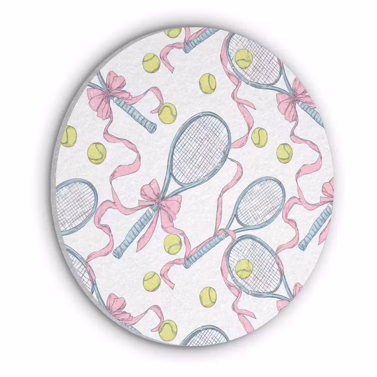 Tennis - Strikken - Kleurrijk Akoestische PET Vilt - Rond klein 838 -3d