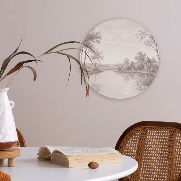Terras - Water - Natuur - Landschap Akoestische PET Vilt - Rond klein -sfeer3