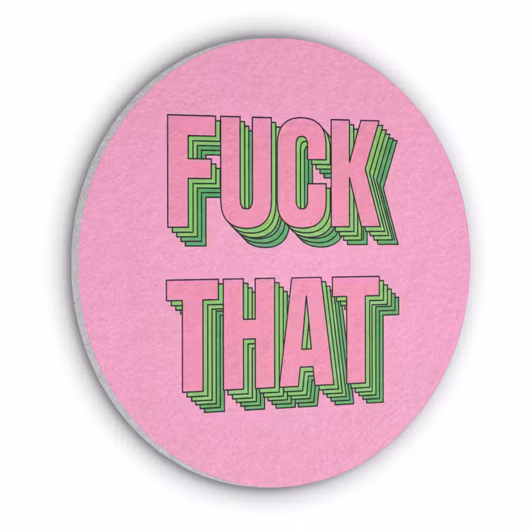 Tekst - Bold - Roze Akoestische PET Vilt - Rond klein -3d