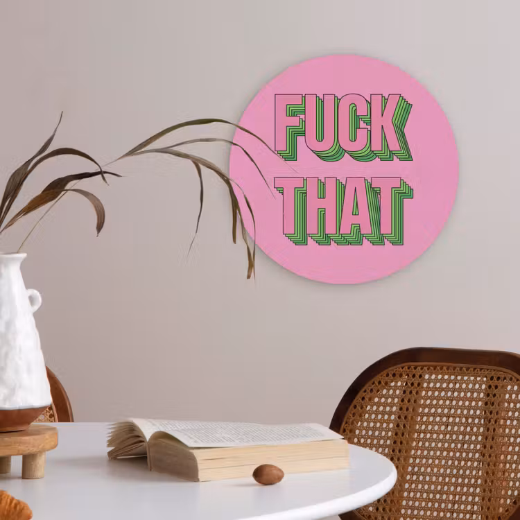 Tekst - Bold - Roze Akoestische PET Vilt - Rond klein -sfeer3