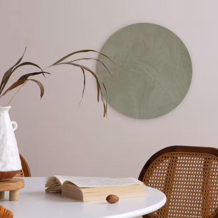 Textuur - Betonlook - Achtergrond - Modern - Groen Akoestische PET Vilt - Rond klein -sfeer3