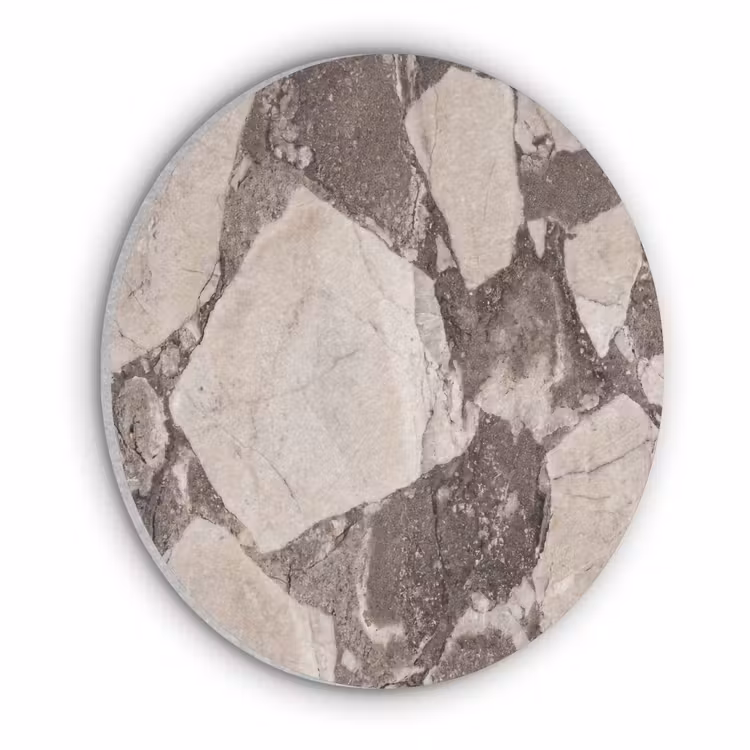 Textuur - Marmer - Abstract - Beige - Bruin Akoestische PET Vilt - Rond klein -3d