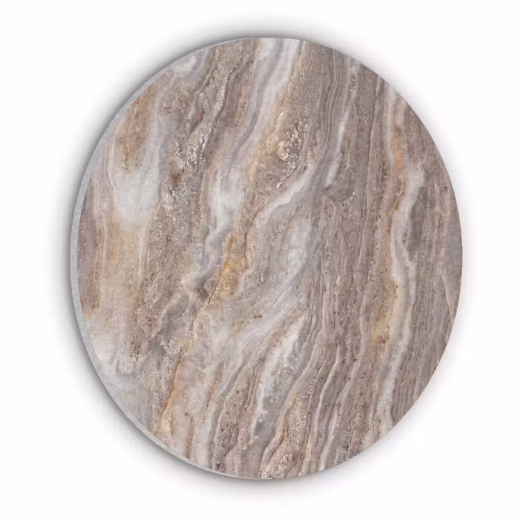 Textuur - Steen - Abstract - Beige Akoestische PET Vilt - Rond klein -3d
