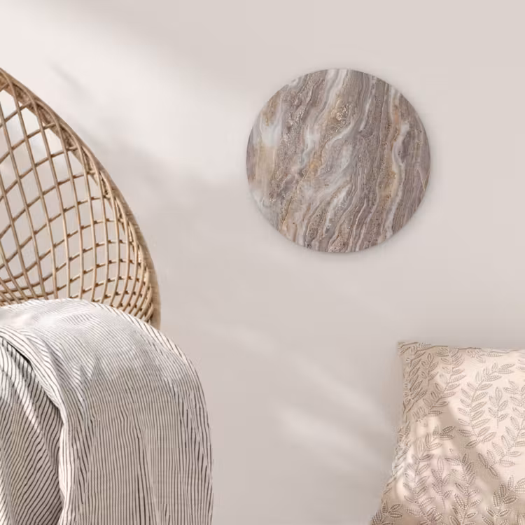 Textuur - Steen - Abstract - Beige Akoestische PET Vilt - Rond klein -sfeer4