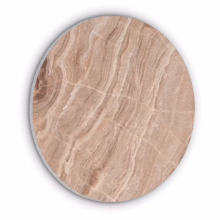 Textuur - Golvend - Abstract - Warm - Bruin Akoestische PET Vilt - Rond klein -3d