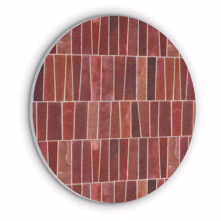 Tegels - Modern - Structuur - Dieprood Akoestische PET Vilt - Rond klein 838 -3d