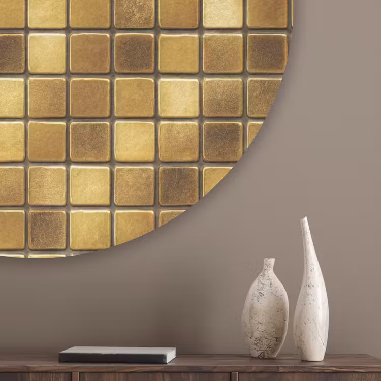 Tegels - Mozaïek - Luxe - Warm Goud Akoestische PET Vilt - Rond klein 838 -sfeer5_closeup