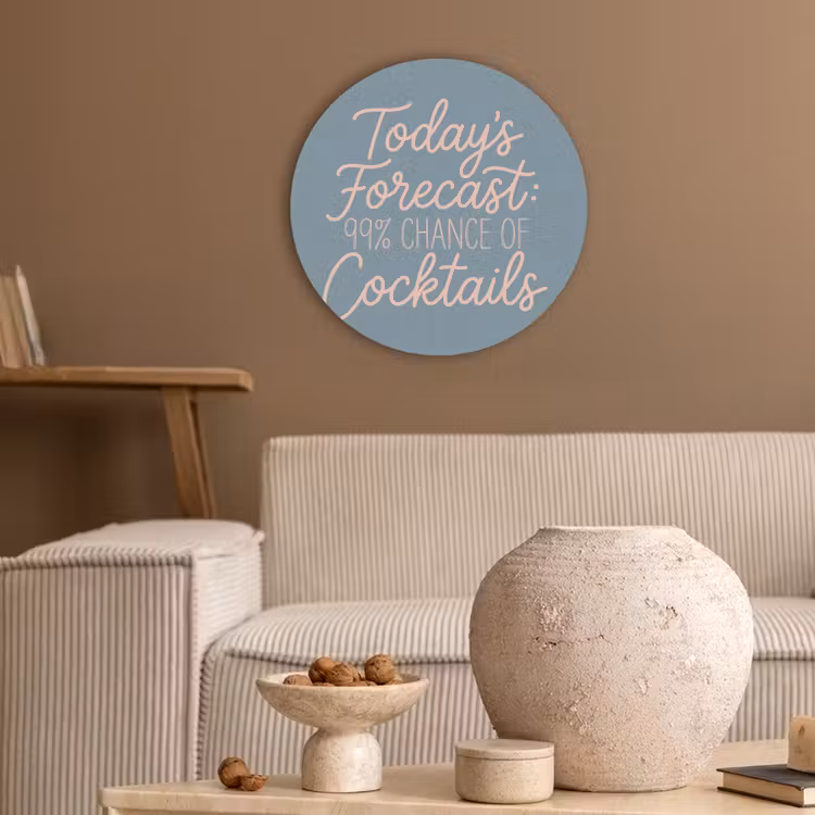 Today's Forecast - Cocktails - Blauw Akoestische PET Vilt - Rond klein -sfeer1