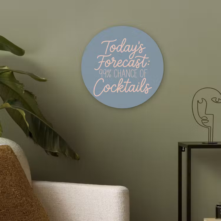 Today's Forecast - Cocktails - Blauw Akoestische PET Vilt - Rond klein -sfeer2