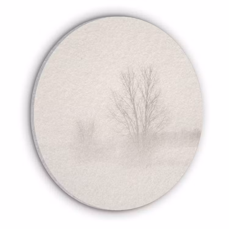 Boom - Mist - Sneeuw - Winter - Minimalistisch Akoestische PET Vilt - Rond klein -3d