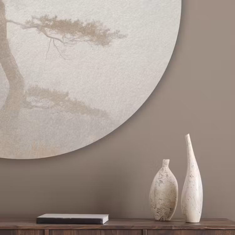 Boom - Oosterse stijl - Landschap Akoestische PET Vilt - Rond klein -sfeer5_closeup