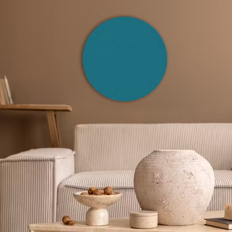 Tropical - Peacock - Blauw Akoestische PET Vilt - Rond klein 838 -sfeer1