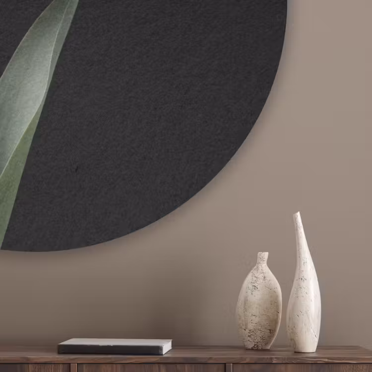 Tulp - Patroon - Blauw Akoestische PET Vilt - Rond klein -sfeer5_closeup