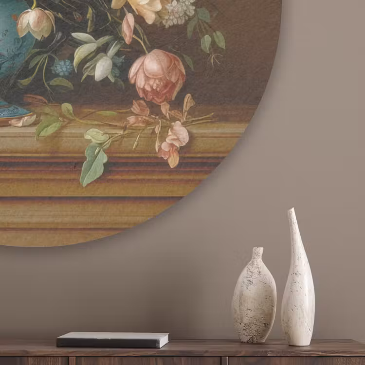 Vaas - Pastel - Kleuren - Bloemen Akoestische PET Vilt - Rond klein -sfeer5_closeup