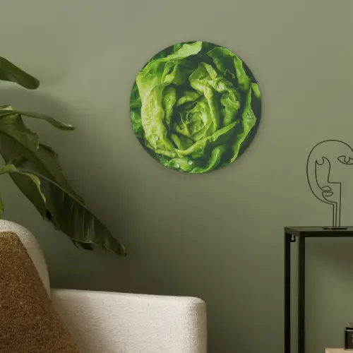 Groente - Sla - Groen Akoestische PET Vilt - Rond klein -sfeer2