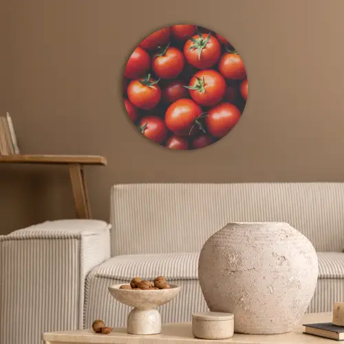 Groente - Rood - Tomaten Akoestische PET Vilt - Rond klein -sfeer1