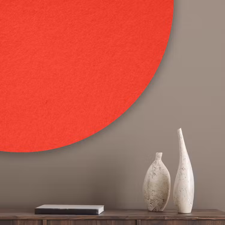 Vibrant - Vermilion - Rood Akoestische PET Vilt - Rond klein 838 -sfeer5_closeup