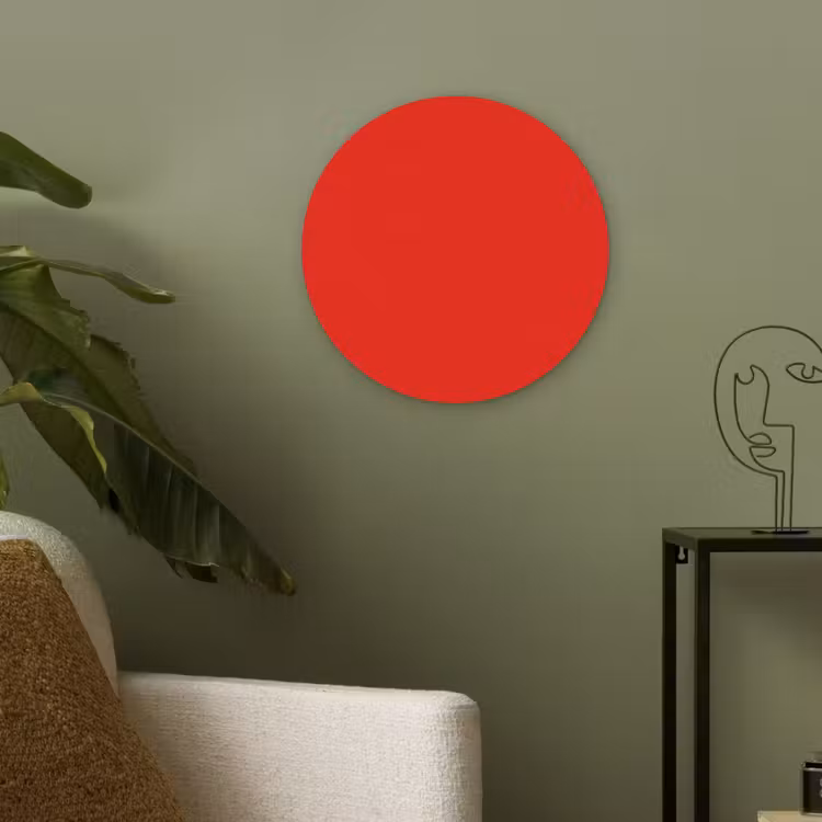 Vibrant - Vermilion - Rood Akoestische PET Vilt - Rond klein 838 -sfeer2