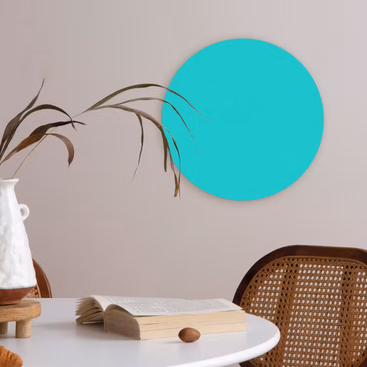 Vivid - Aquamarine - Turkoois Akoestische PET Vilt - Rond klein 838 -sfeer3