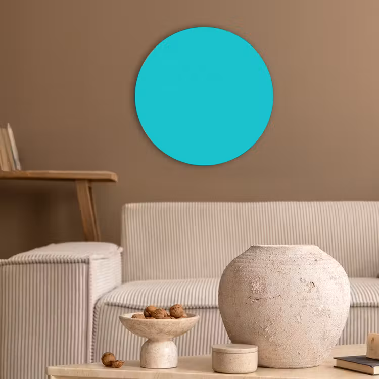 Vivid - Aquamarine - Turkoois Akoestische PET Vilt - Rond klein 838 -sfeer1