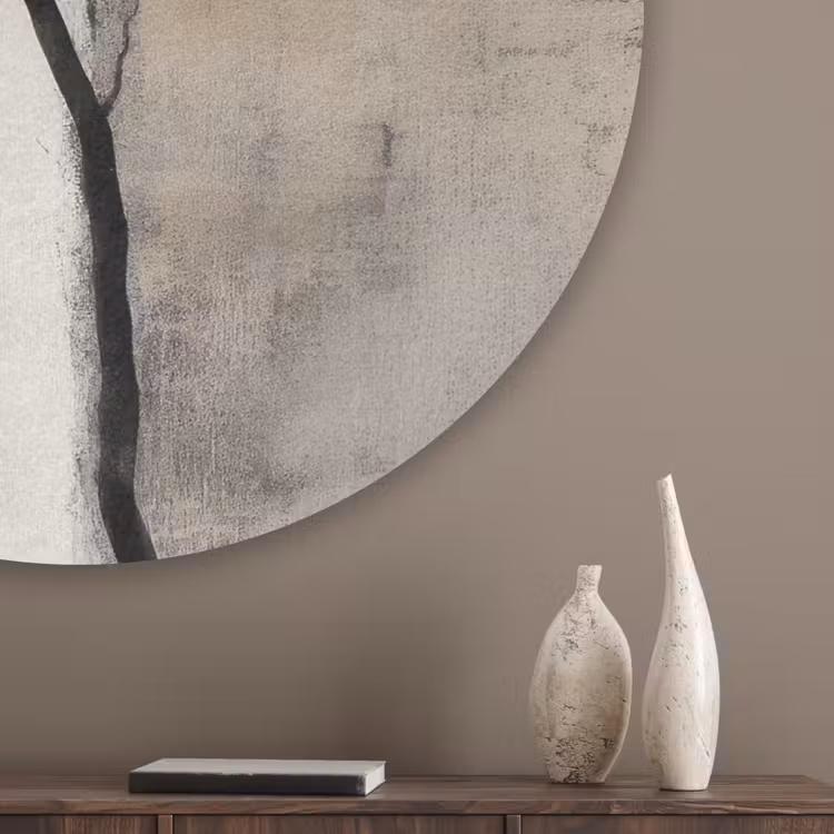 Wabi sabi - Plant - Beige Akoestische PET Vilt - Rond klein -sfeer5_closeup