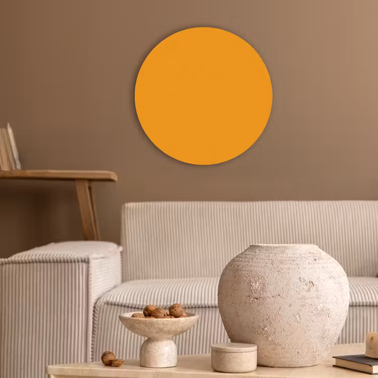 Warm - Ochre - Oranje Akoestische PET Vilt - Rond klein 838 -sfeer1