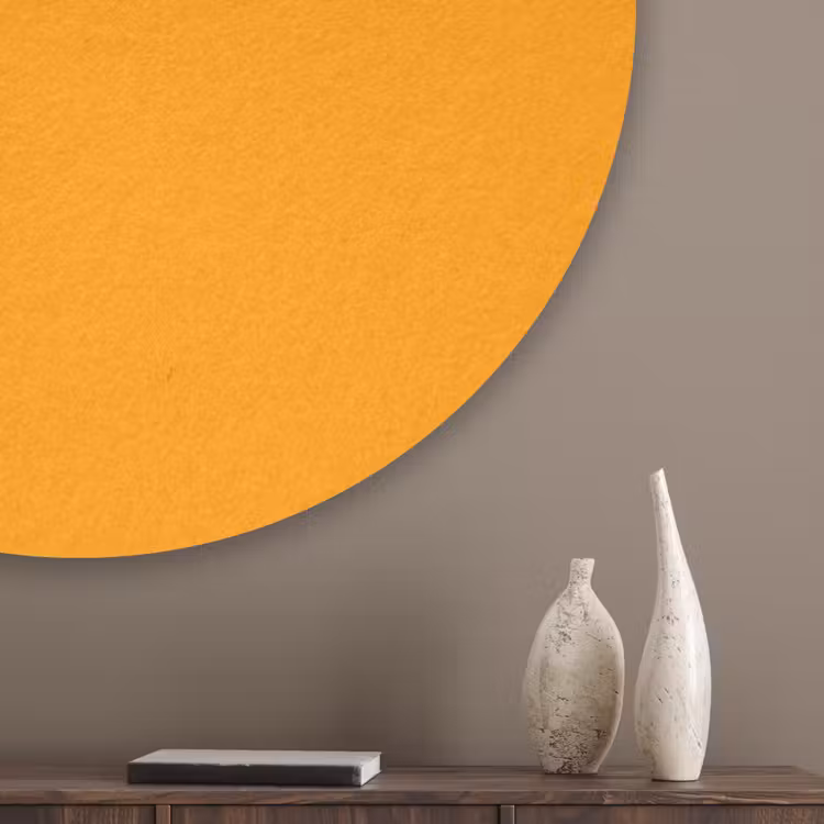 Warm - Ochre - Oranje Akoestische PET Vilt - Rond klein 838 -sfeer5_closeup