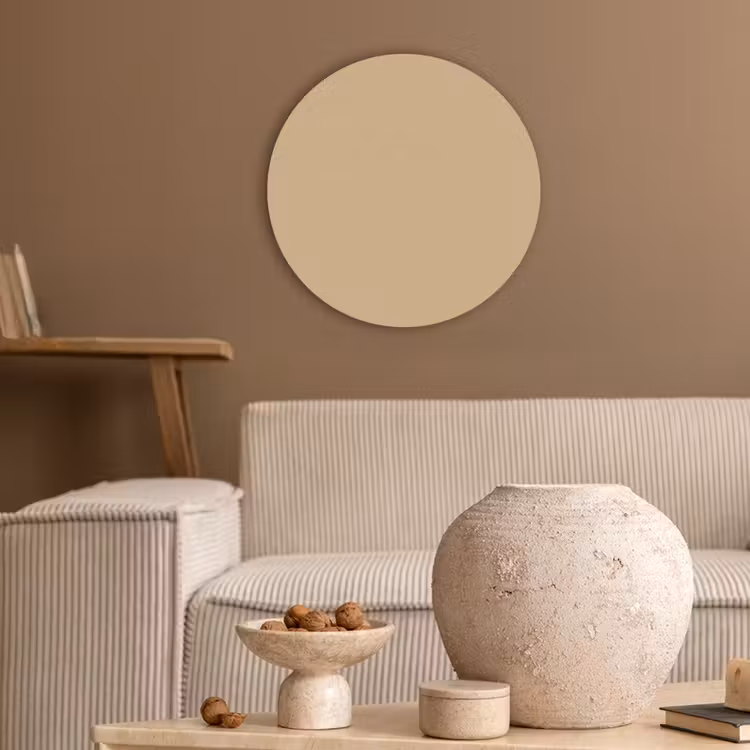 Warm - Sand - Nude Akoestische PET Vilt - Rond klein 838 -sfeer1