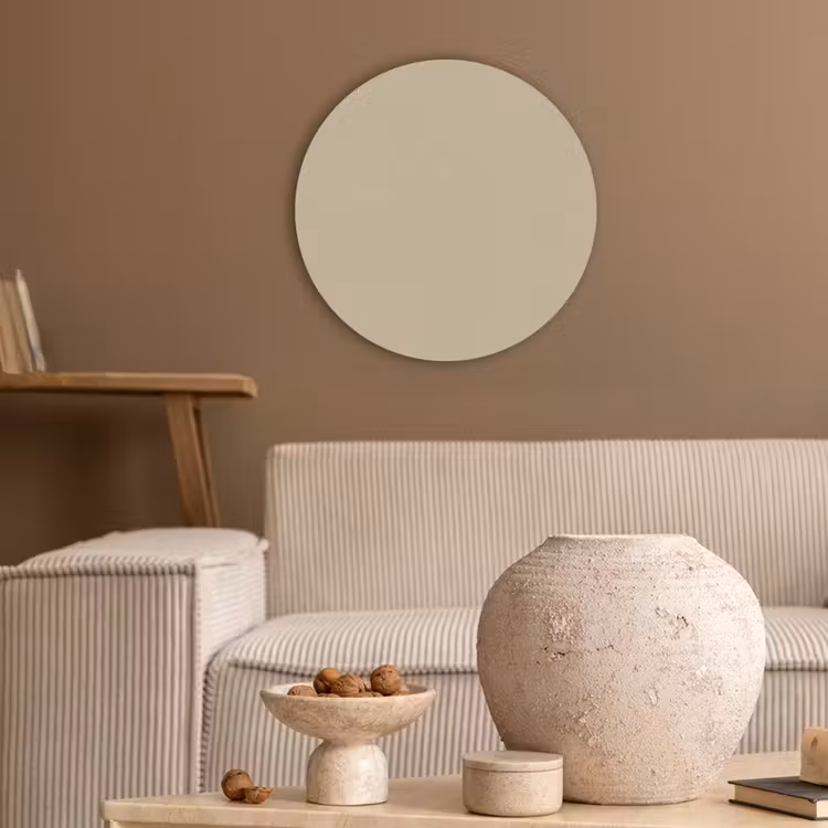 Warm - Sand - Nude Akoestische PET Vilt - Rond klein 838 -sfeer1