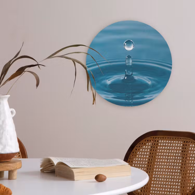 Waterdruppel - Water - Oppervlakte Akoestische PET Vilt - Rond klein -sfeer3