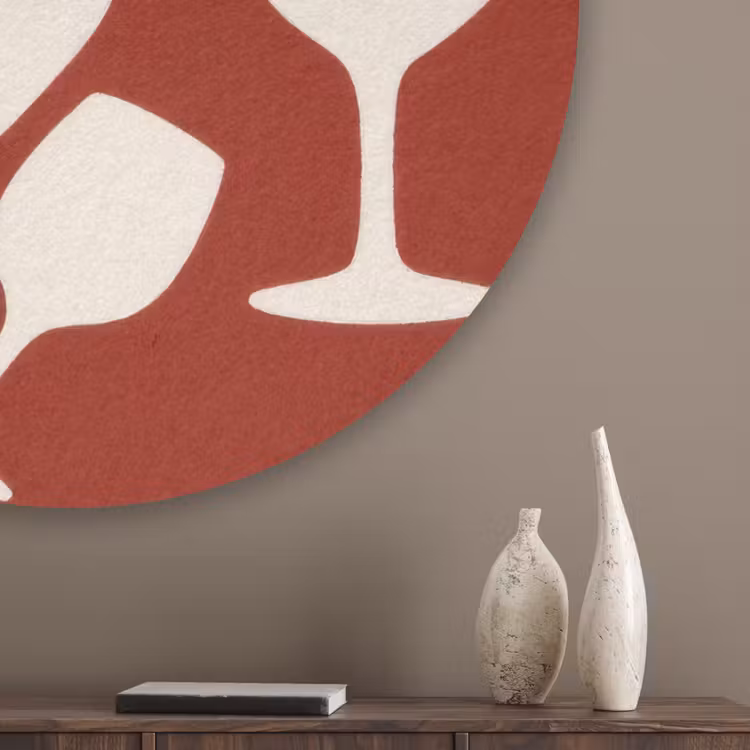 Wijnglazen - Silhouetten - Wit Akoestische PET Vilt - Rond klein -sfeer5_closeup
