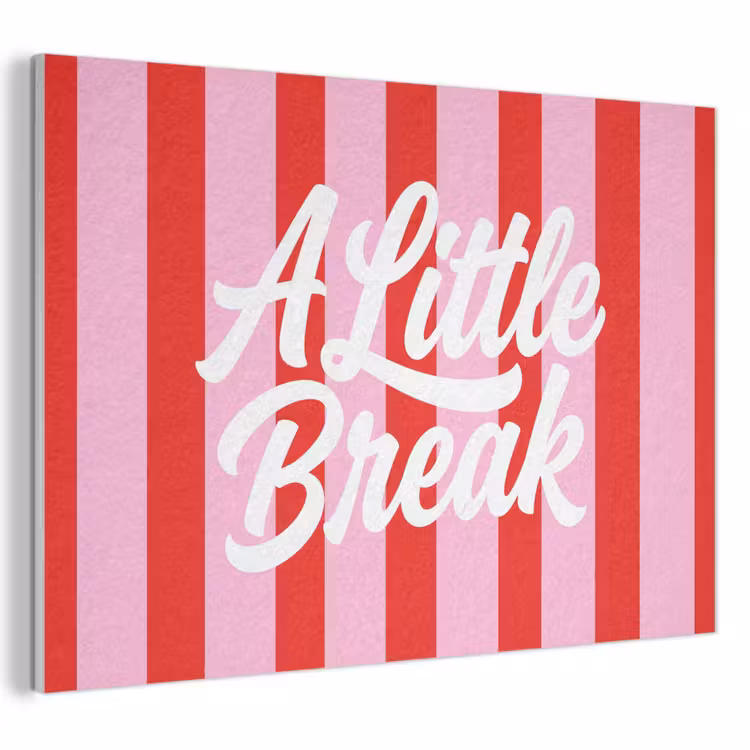A Little Break - Strepen - Rood - Roze PET vilt klein -3d