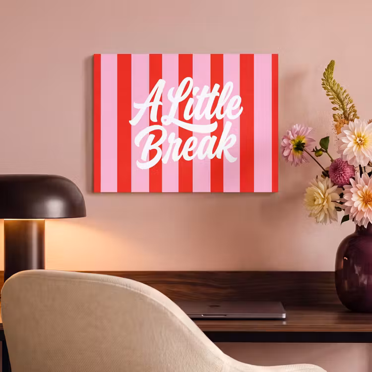 A Little Break - Strepen - Rood - Roze PET vilt klein -sfeer3