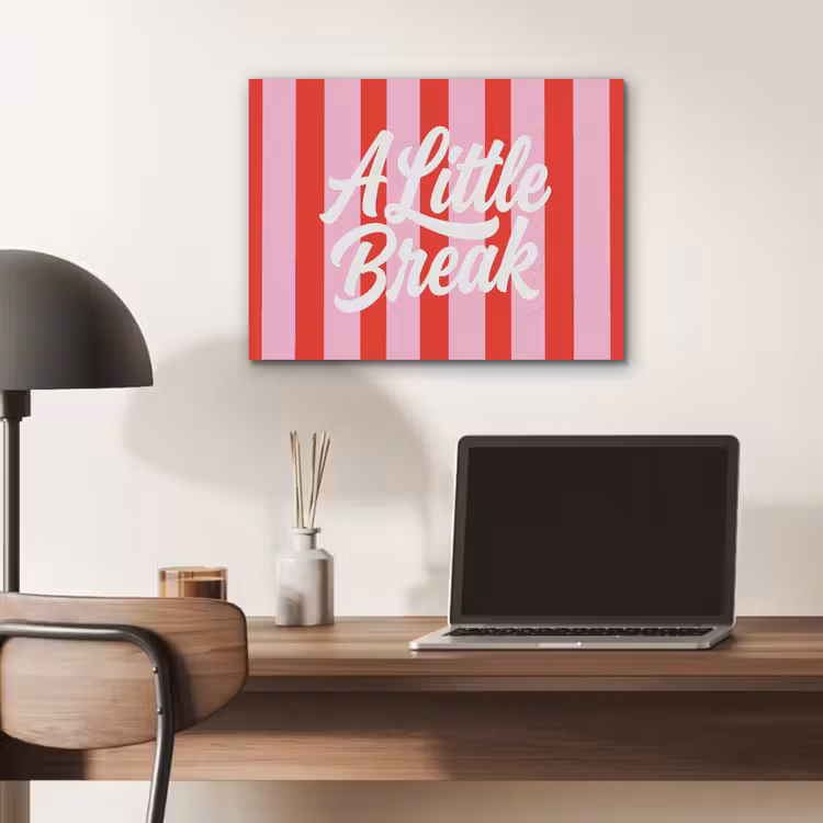 A Little Break - Strepen - Rood - Roze PET vilt klein -sfeer5