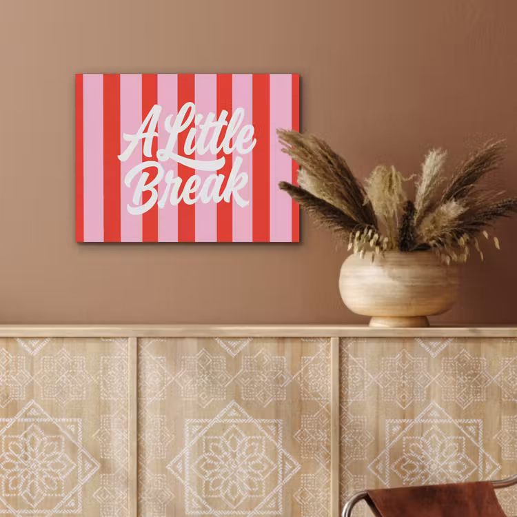 A Little Break - Strepen - Rood - Roze PET vilt klein -sfeer4
