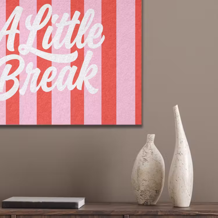 A Little Break - Strepen - Rood - Roze PET vilt klein -sfeer6_closeup