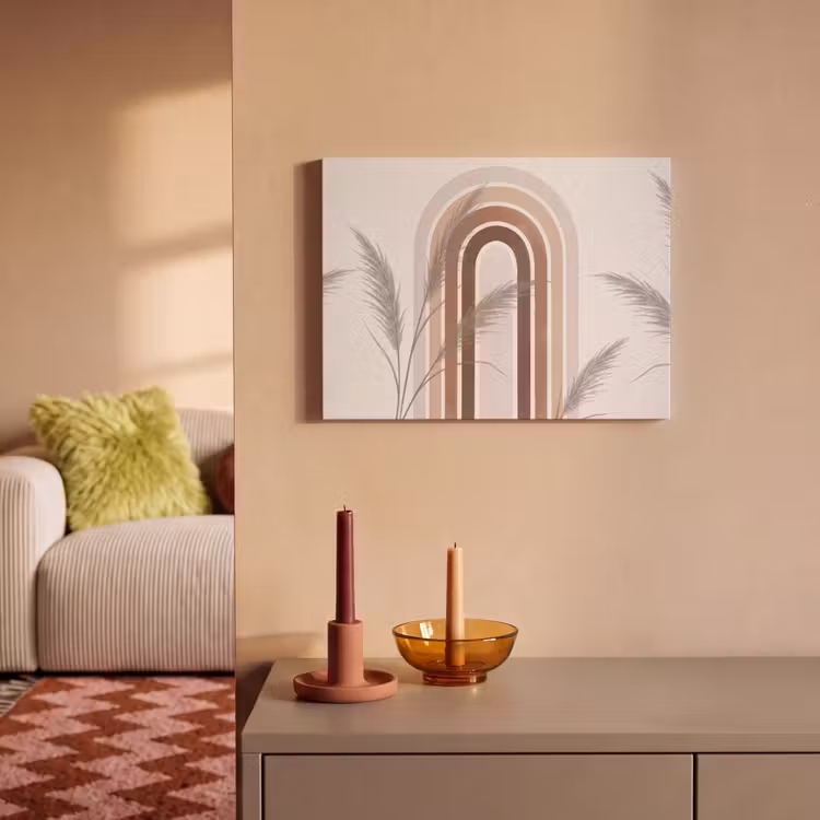 Abstract - Bogen - Plant - Boho - Beige PET vilt klein -sfeer1