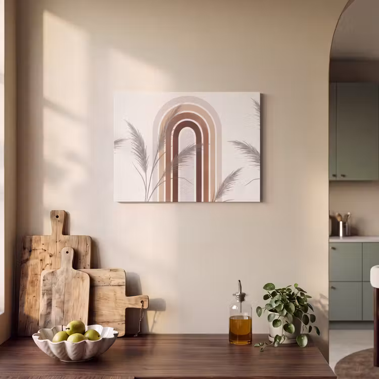 Abstract - Bogen - Plant - Boho - Beige PET vilt klein -sfeer2