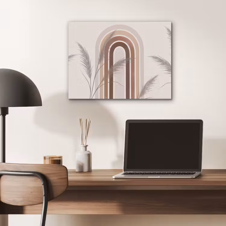 Abstract - Bogen - Plant - Boho - Beige PET vilt klein -sfeer5