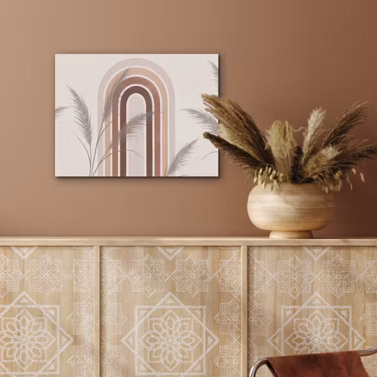 Abstract - Bogen - Plant - Boho - Beige PET vilt klein -sfeer4